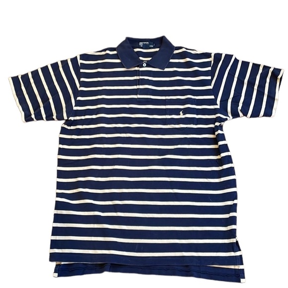 Polo Ralph Lauren Other - Polo by Ralph Lauren striped polo in blue and pale yellow. Gently worn. Size L
